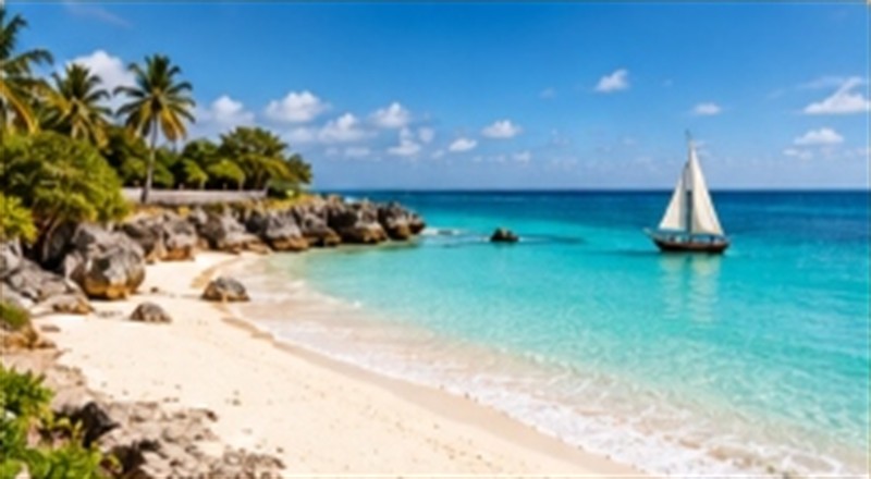Zanzibar Island Beach and Dhow